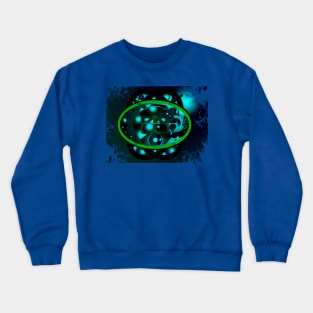 An abstract with a green oval Crewneck Sweatshirt